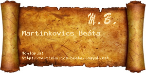 Martinkovics Beáta névjegykártya