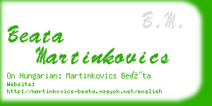 beata martinkovics business card